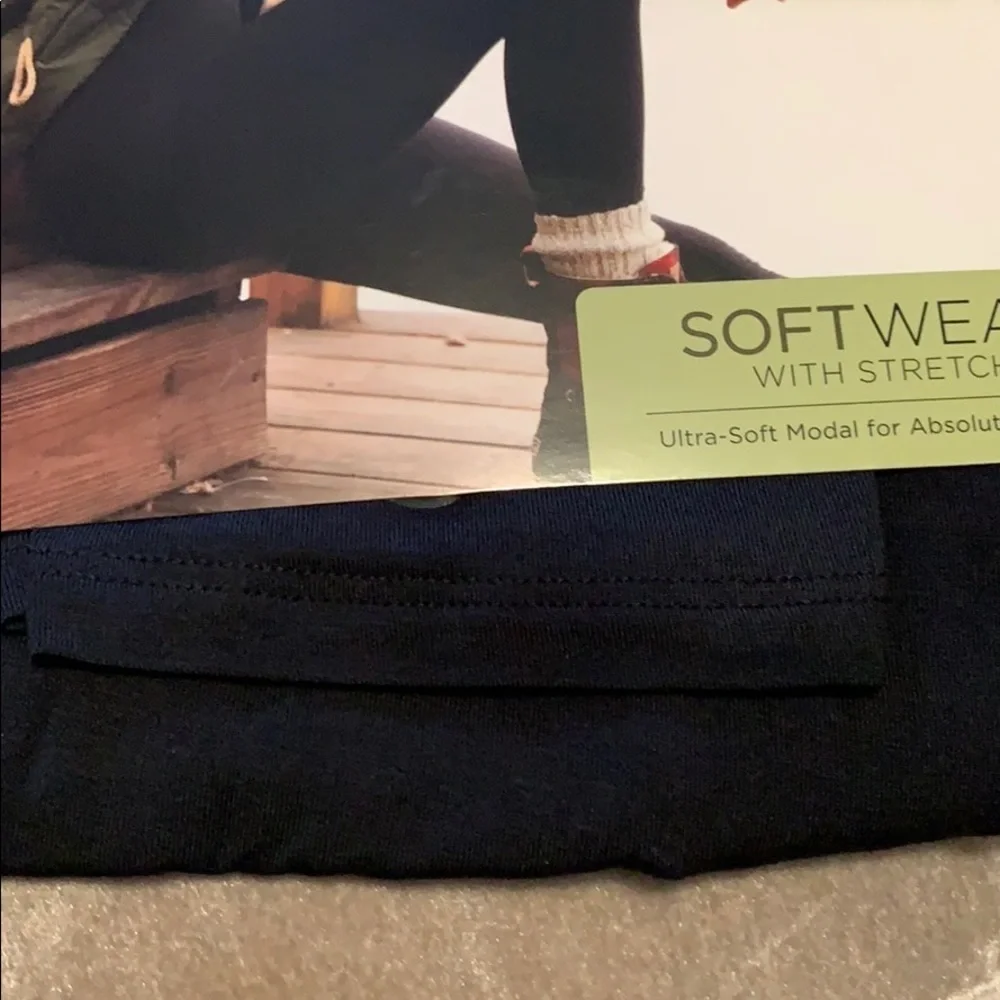 Cuddle Duds black warm layers leggings softwear with stretch, XS, new